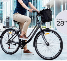 Велосипед Tech Team Meadow 28"х17", 7 скоростей, черно-серый