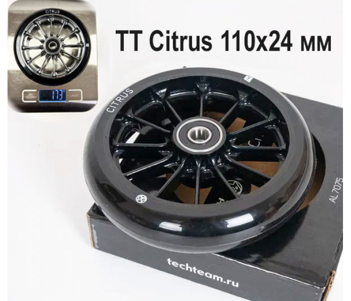 Колесо TT Citrus Black 110x24 мм для трюкового самоката Колесо TT Citrus Black 110x24 мм для трюкового самоката